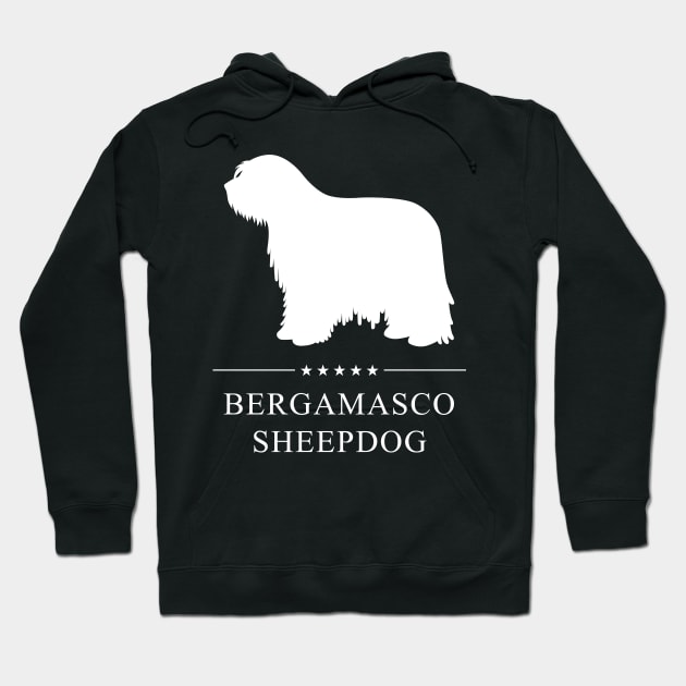 Bergamasco Sheepdog Dog White Silhouette Hoodie by millersye